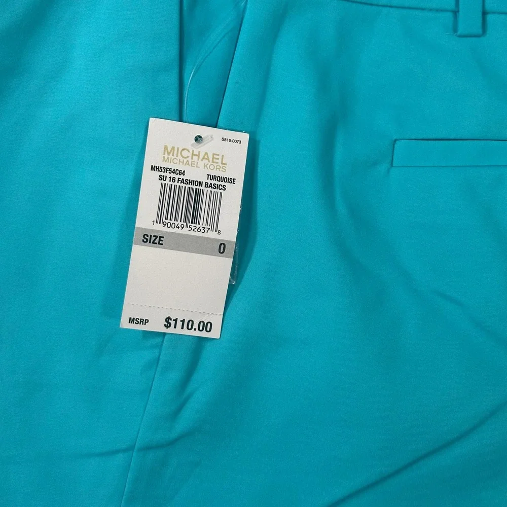 Michael Kors Womens Turquoise Straight Leg Fashion Basics Trousers Pants Size 0